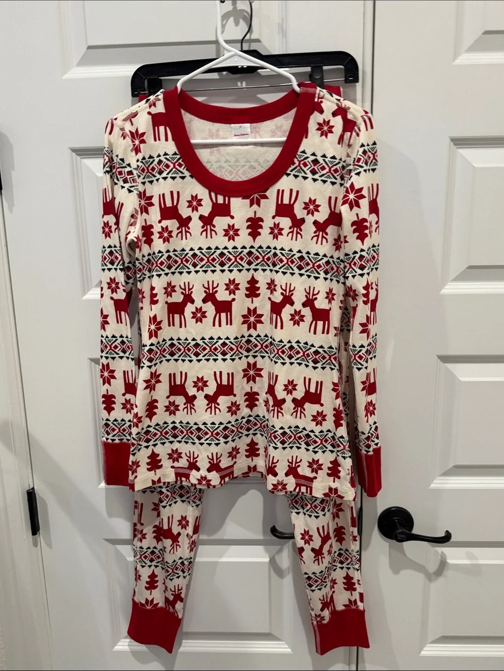 Hanna Andersson Women’s Adult Holiday Pajama Set Top & Pants Deer Dear Medium